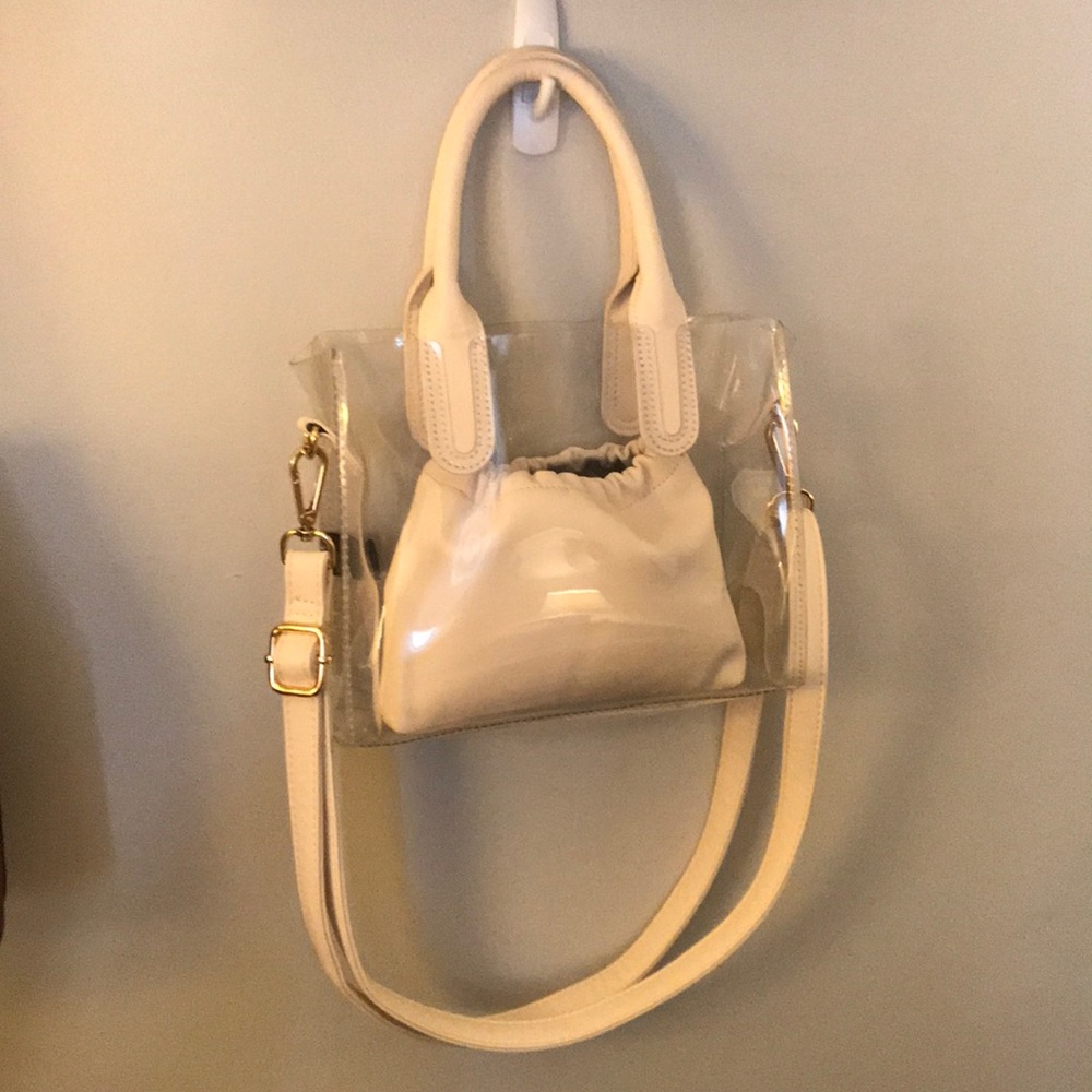 CLEAR FASHION HANDBAG WITH POUCH